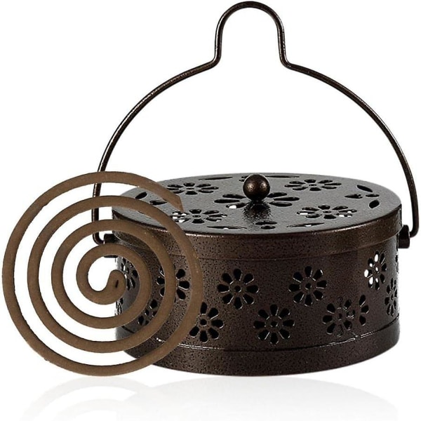 Mosquito Coil Holder Retro Portable Mosquito Røkelse Holder For Home Camping (bronse)