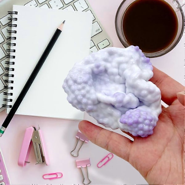 Vakuum Druv Stressboll Handgjord Stretchig Stressboll Squishys Leksak för Vuxna Barn Purple