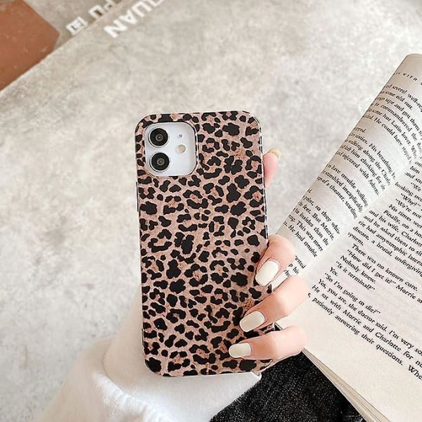 Leopard Cheetah Print phone case för Iphone 12 och 12 Pro Girly Design Mjukt flexibelt skyddande lyxigt gummigel cover (iphone 12/12 Pro)