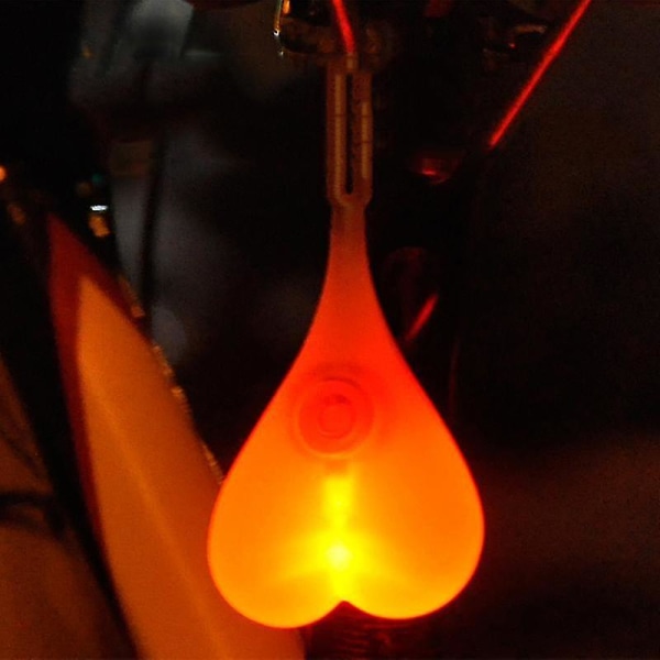 Sykkel Varsellys Farge Silikon Bak Bak Hale Sykling Led Hjerte Egg Testis Lampe Dekor 02 Blue