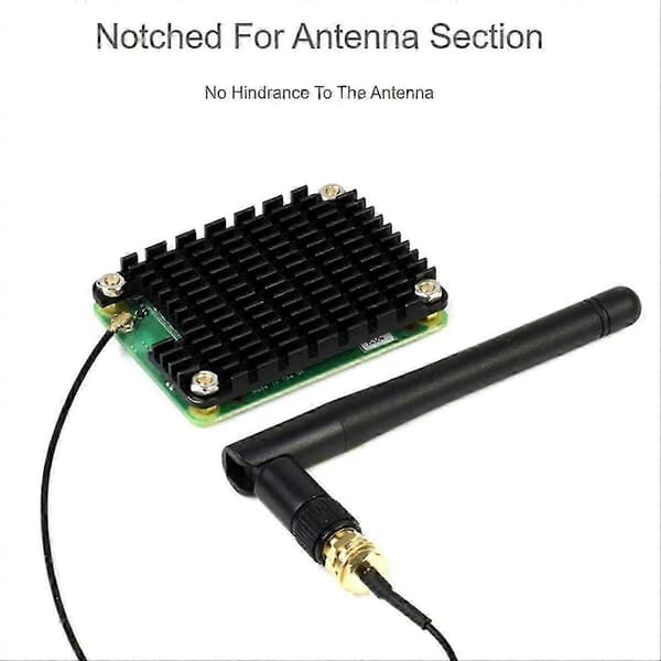 CM4 Aluminium Køleplade med Termiske Puder Passiv Køling til Compute Module 4 Board Black