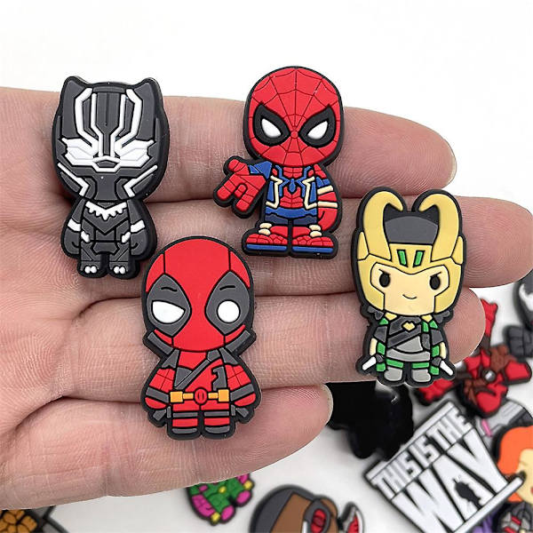 30 kpl Marvel Superhero -teemalla Crocs Kengät Charms Kenkä Sandaalit Koriste Syntymäpäivä Lahjat Kengät Asusteet Set