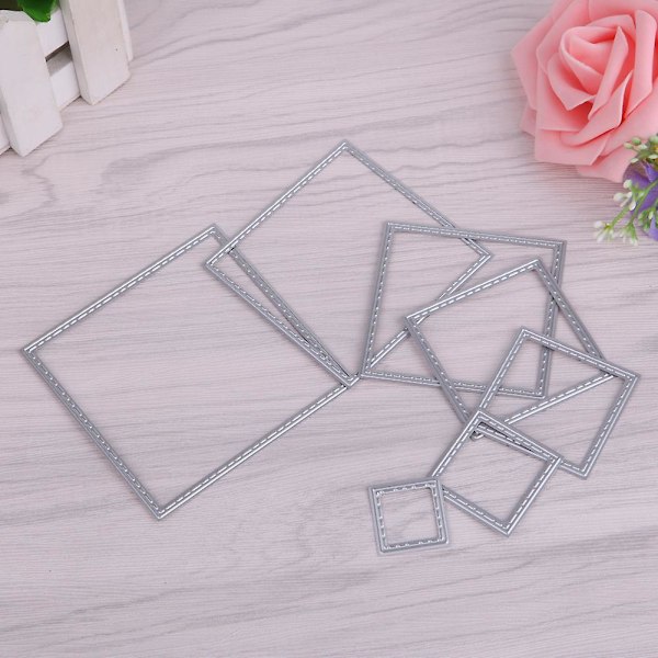 Firkanter Skjæring Dies Stencil Scrapbook Tool Album Papir Card Pregedekor