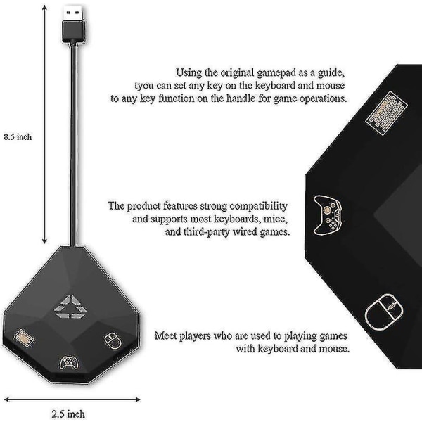 Tastatur og mus Adapter til Nintendo Switch/ Ps4/ Ps3/ Xbox One/ Xbox 360 Converter