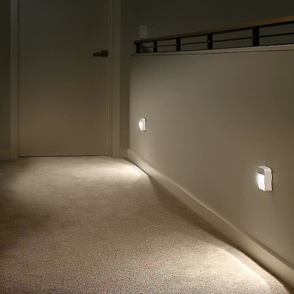 Batteridrevet bevægelsessensor LED Stick-anywhere natlampe, 3-pak, Hvid, 3 stk.