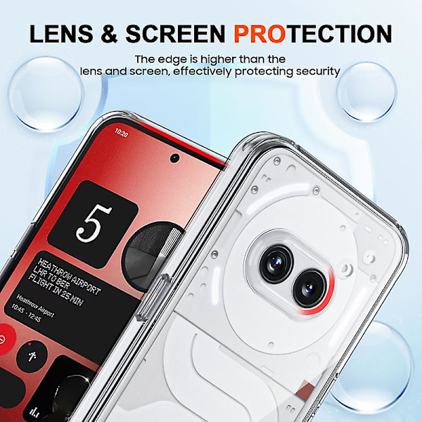 For Nothing Phone (2a) Mobiltelefon Etuier Drop Proof Krystalklar TPU Bagside Cover