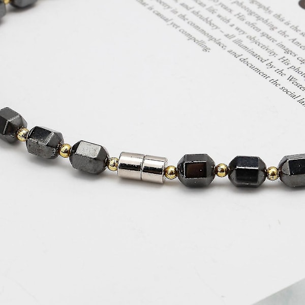 Magnetisk Terapi Halsband Naturlig Svart Hematit Smärtlindring Smycken För Unisex