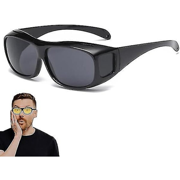 Infraröda penetrerande glasögon, mörkerseende körsäkerhetsglasögon, högskyddsglasögon, retro klassiska solglasögon för män och kvinnor Black