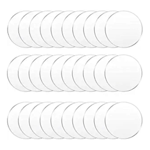 Klar Akryl Perspex Plate Sirkel Skive for Bryllupsfest Skilt Lett å Kutte 30stk