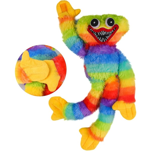 Huggy Wuggy Rainbow Plush Doll Big  Y Smiling Plushie Toy Cute Smile Friendly Not Scary Nice Plush Figure_b