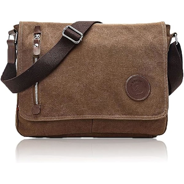 Vintage Canvas Messenger Taske til Mænd Kvinder Lille Arbejdstaske Rejse Crossbody Skuldertaske Studie Tasker Skoletaske