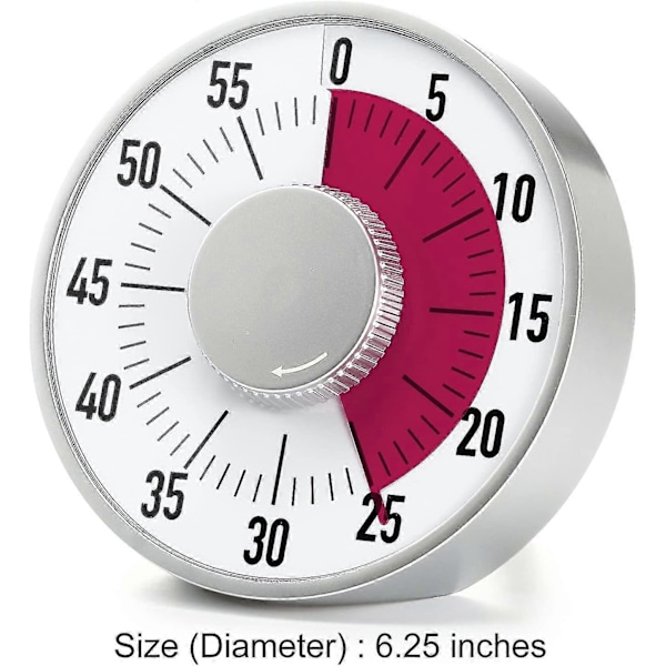 Rund Mekanisk Nedräkningstimer, Visuell Timer för Klassrum, Kökstimer med Magnet, Max 60 Minuter för Lärare, Barns Dagliga Användning, Vuxen Matlagning