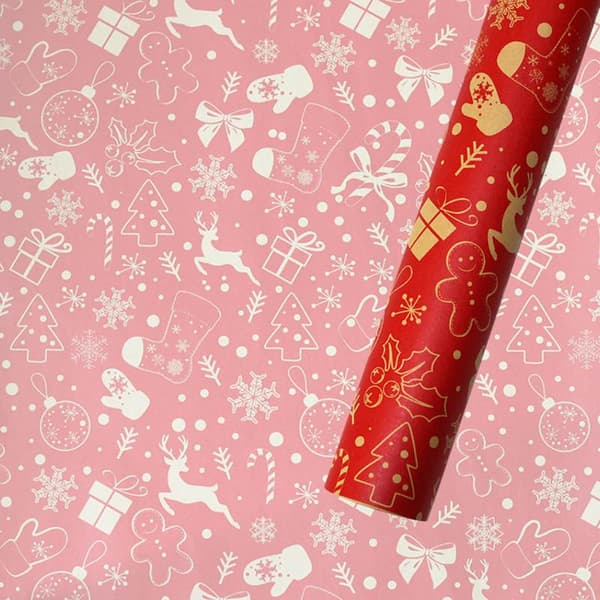 5 ark julklappspapper Presentpåse Förpackning Handgjord omslagsdekor null - 3