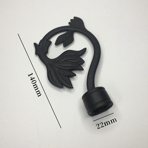 Gardinstångsknoppar Endast, 4 st Svarta Draperistång Huvudknopp Fönster Draperi Gardinstång Dekor Knoppar, för 22 mm Diameter Stång Style A