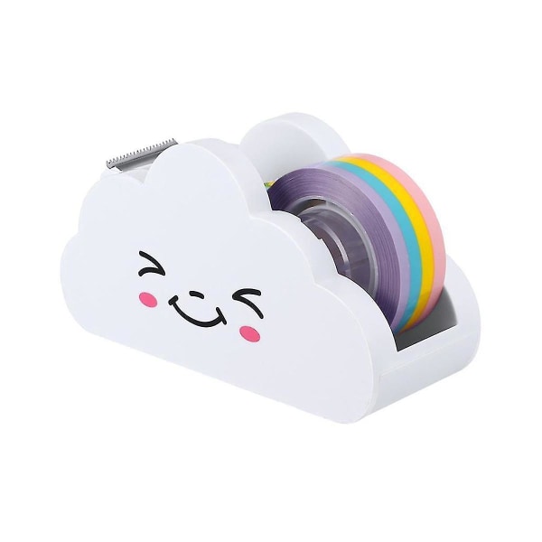 Tape Rainbow Tape Cloud Cutter Elevhåndbog Desktop Tape Cutter Sød emballagetapemaskine Stu