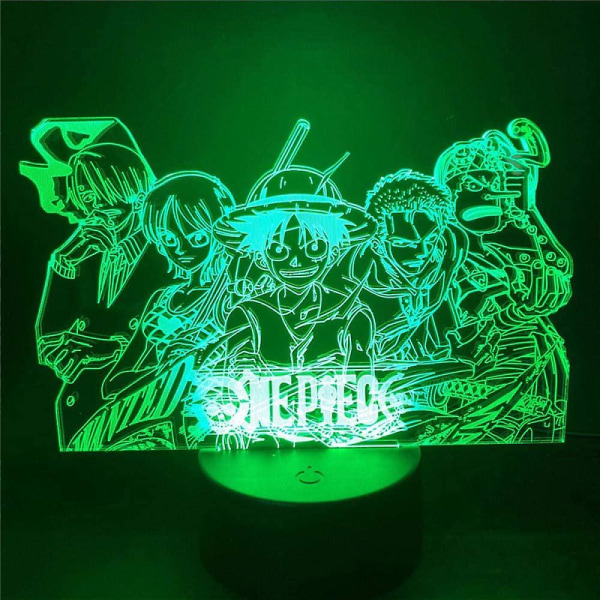 Shxx 3d Night Lights Illusion Lamps One Piece Night Light Luffy Sanji Zoro Nami 3d Led Illusion Bordslampa Optisk Action Figur Lampa Bedside Decor De