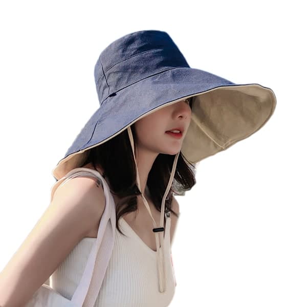 Foldbar Floppy UV-Solbeskyttelse Bredskygget Bucket Hat med Anti-Separationsline