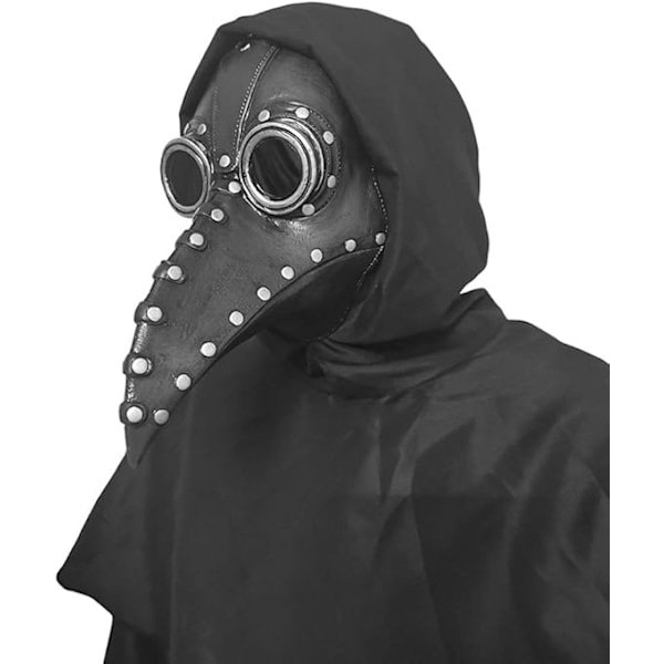Halloween Lang Næse Fuglenæb PU Læder Pestedoktor Hovedbeklædning Gotisk Steampunk Middelalder Næb Maske