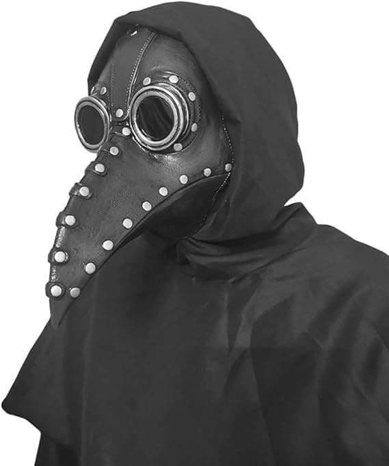 Halloween Lang Nese Fuglenebb PU Lær Pestedoktor Hodeplagg Gotisk Steampunk Middelalder Nebb Maske