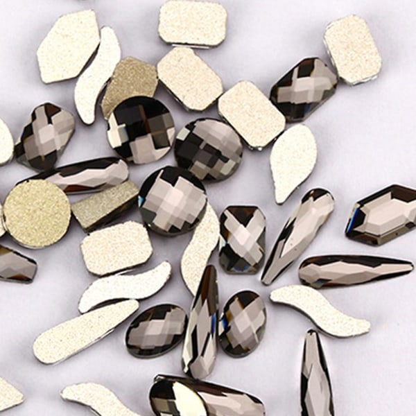 Rhinestones for negler og flerformede krystallsteiner Nail Gems Juveler Diamanter Glass Nail Art Rhinestones Kit For Gjør-det-selv-håndverk- Ab Drills mineral ash