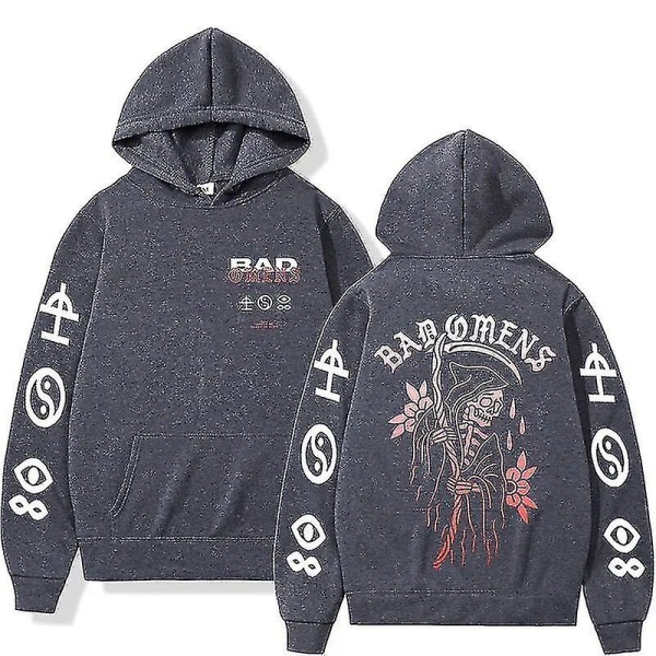 Bad Omens The Concrete Forever Tour 2023 Hooded Unisex Harajuku Hip Hop Gothic Sweatshirt Herr Casual Oversized Hoodie Streetwear Svart black S