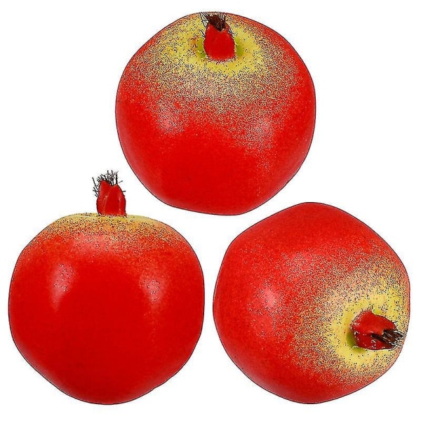 3st Fake Granatäpple Konstgjord frukt Modell Realistisk Hem Köksdekoration