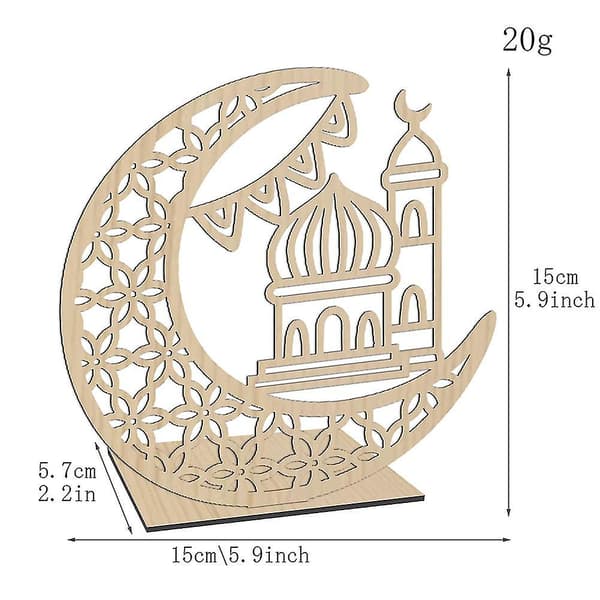 Træplade Ornament Eid Mubarak Ramadan Borddekoration Kunsthåndværk Dekor E