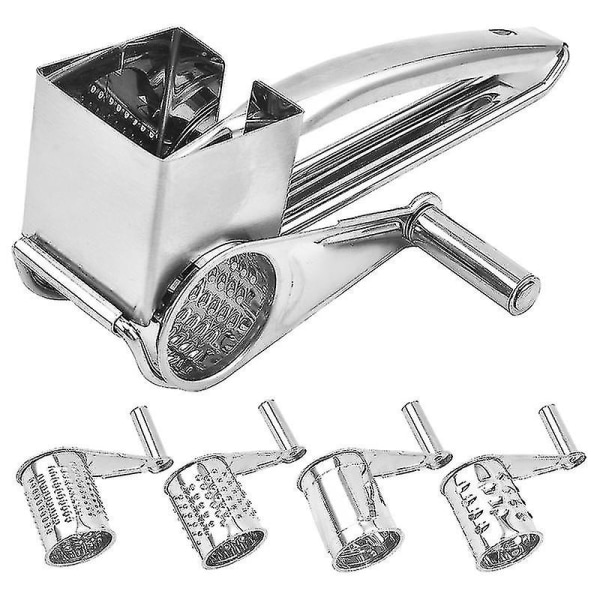 Stainless Steel Cheese Grater With 4 Drum Blades