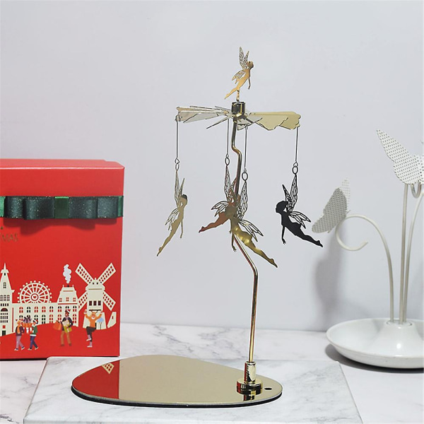 Spinner lysestake Roterende drømmende karusell stearinlys Duftlys Spinner Holder Home Decoration Gaver Fairy