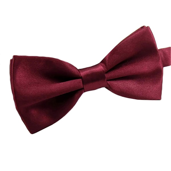 Fluga Enfärgad Lätt Att Bära Polyester Justerbar Fluga Förknuten för Formella Tillfällen Qinhai Maroon