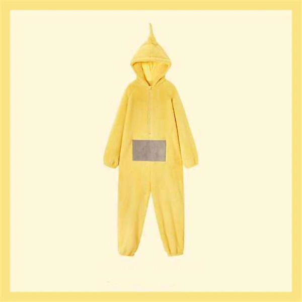 Unisex Teletubbies Kostymer Disi Onesies Lala Cosplay Pyjamas Vuxen Pyjamas Djursovkläder Jumpsuit Yellow M