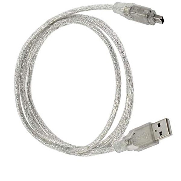 4ft 1.2m USB Han til 1394 4-polet Han DV-kabel Firewire 400 IEEE 1394 Kabel Ilink Fire Wire Kabelledning, Til JVC Sony Camcorder DCR-TRV75E DV USB Fir