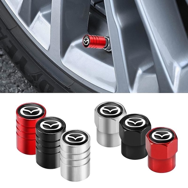 4 stk aluminiumslegering bilhjul dækventildæksler til Mazda Ms 6 3 Cx5 5 2 323 Cx7 Cx3 Cx9 Axela Demio Atenza Mx30 Cx30 Mx5 Rx8 Rx7 Shry B Red For MS