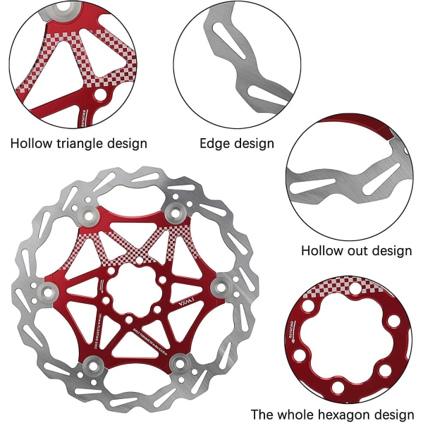Mtb cykelskivebremse aluminiumslegering cykelbeslag skivebremserotor hulrotordesign - stærk og robust langtidsholdbar (160 mm)