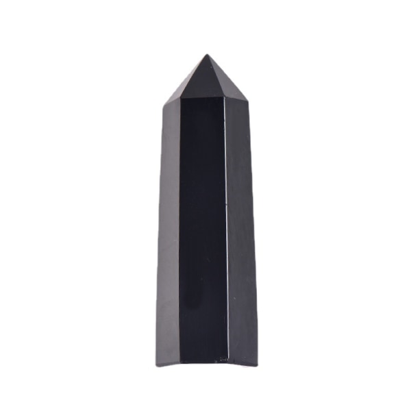 1 st Obsidian Wand Healing Crystal Hexagonal Column Medium Naturlig Oregelbunden Crystal Wand 6 Points Obsidian Tower för heminredning
