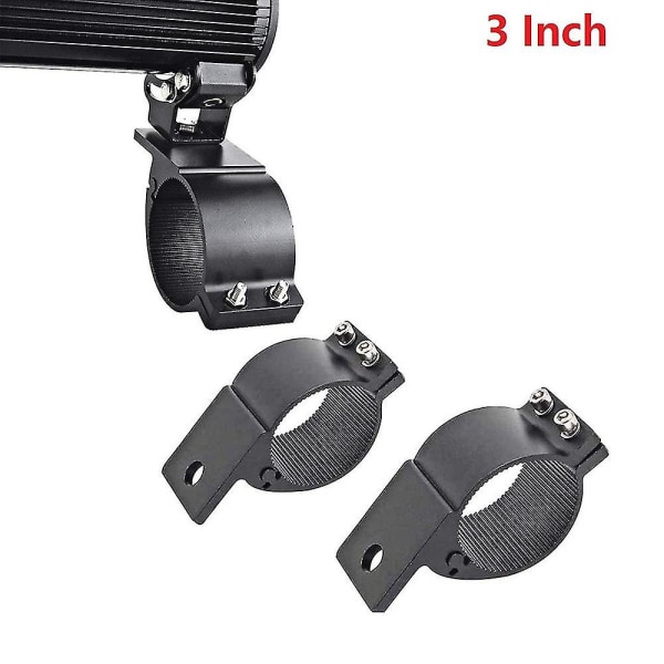 2x 3 tommer 76-81 mm Bull Bar Roll Cage Mount Bracket Led Arbejdslys Bar Holder Til Suv ATV Truck Moto Black