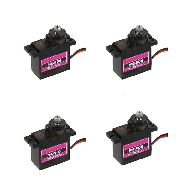 4st Mg90s Mikro Metallväxel 9g Servo För Rc Flygplan Helikopter Bil 360