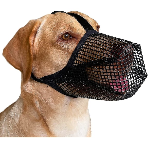 Hundekurv med justerbare stropper, myke nettingdekkede kurver for små, mellomstore og store hunder Black L