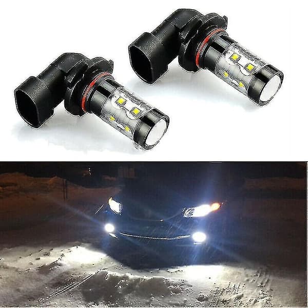2 stk H10 50w 10smd Høy Effekt Bil LED Tåkelys Front Tåkelys