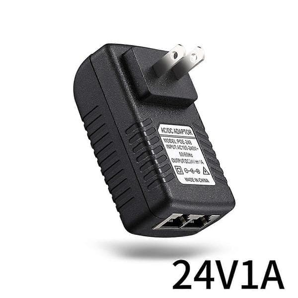 Poe-injektor Strømadapter Til Ipc-kamera Dc24V 1A Eu-stik