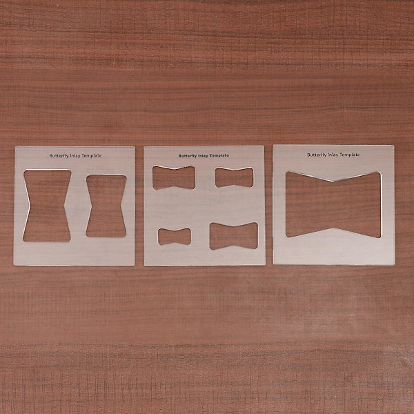 3 st Butterfly Inlay Mall Träbearbetning Bowtie Key Trä Fluga Mortise Inlays Bushing Router Och