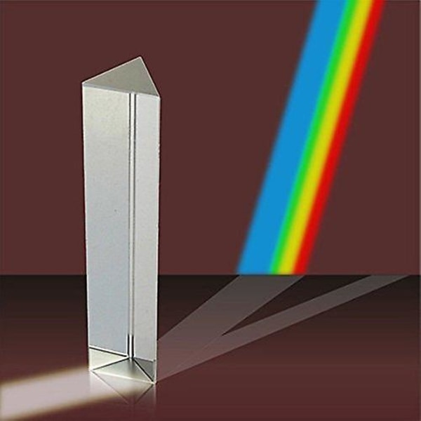 Kristall 6 tum optiskt glas triangulärt prisma för undervisning i ljusspektrumfysik och fotofotografiprisma, 150 mm"