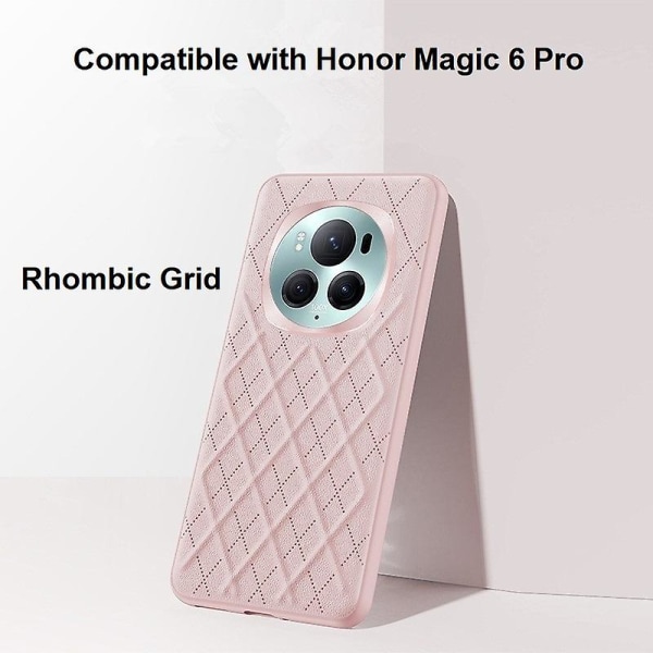 Honor Magic 6 Pro case, rombinen ristikkokuvio pehmeä, pudotuksenkestävä silikoninen iskunkestävä cover, joka on yhteensopiva Honor Magic 6 Pro kanssa Orange For Honor Magic 6 Pro