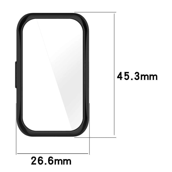 Glas + case för Huawei Band 8 Accessoroy Pc All-around Bumper Cover + skärmskydd för