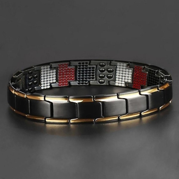 Magnetisk terapiarmband Löstagbart magnetarmband, 1 stycke, svart guld Shizhi Boutique