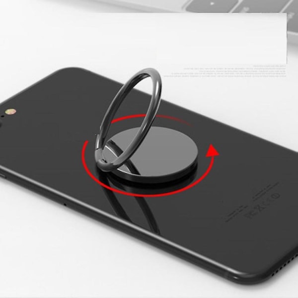 2 stk Mobiltelefon Ring Holder Stander, 360 graders rotation Finger Ring Kickstand med poleret metal telefongreb til magnetisk bilmontering kompatibel