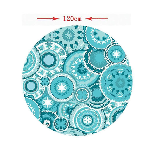 Vattentätt Halkfritt Runt Elastiskt Bordsöverdrag Klassiskt Mönster Bordsduk I - 120cm (48 Inch)