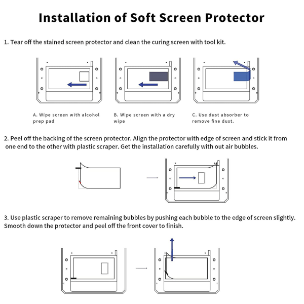 10 stk skærmbeskytter til lcd-harpiks 3d-printer, skærmbeskyttelsesfilm til foton mono 4k 6,23 tommer monokrom Transparent