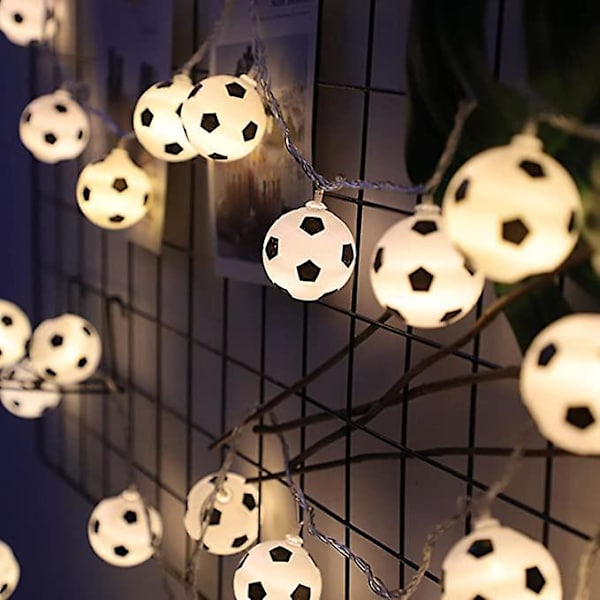 Led Jalkapallo Valosarja - Jalkapallon Muotoiset Valot 20 Ledillä - 3m Jalkapallo Teemajuhlat Valot Joulu Syntymäpäivälahjat, Usb Käyttöinen
