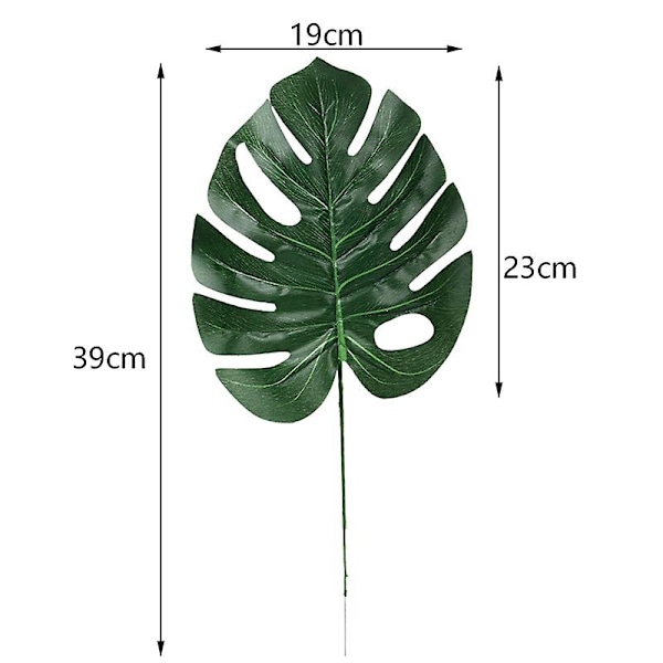 24 st 2 sorters tropiska växtpalmblad konstgjorda palmblad konstgjorda blad blad hawaiiansk sköldpadda